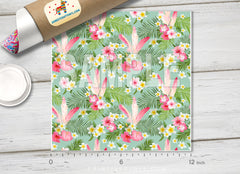 Vintage Tropical Flowers Patterned HTV  183