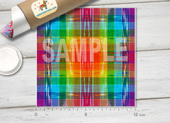 Rainbow Plaid Patterned Adhesive Vinyl 177