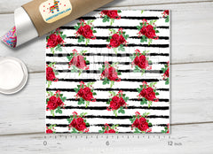 Red Rose flowers Patterned HTV 182