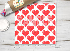 Watercolor Love Heart Patterned HTV 088 - Donkey Craft Vinyl