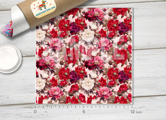 Rose Flower Pattern Printed Vinyl, Indoor, Outdoor, Heat Transfer Vinyl-694 - Printive Vinyl | Patterned Vinyl