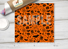 Halloween orange festive Patterned HTV 156