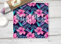 Tropical Flowers Hummingbirds Patterned HTV 724