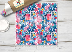 Tropical Flower Patterned Adhesive Vinyl 246