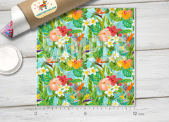 Tropical Flowers and Leaves Patterned HTV 169