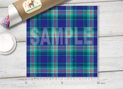 Blue tartan Pattern printed Vinyl/ Indoor Vinyl/ Outdoor Vinyl/ Heat Transfer Vinyl-393 - Printive Vinyl | Patterned Vinyl