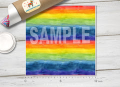 Rainbow Watercolor Patterned Adhesive Vinyl 378