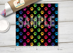 Rainbow Paw Patterned HTV 1392