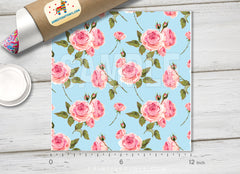 English Roses Pattern Printed Vinyl/ Indoor Vinyl/ Outdoor Vinyl/ Heat Transfer Vinyl-483 - Printive Vinyl | Patterned Vinyl