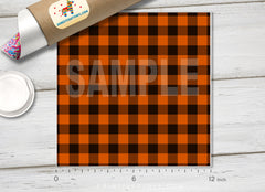 Halloween Plaid Printed Vinyl/ Indoor / Outdoor/ Heat Transfer Vinyl-810