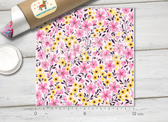 Pink Small Flower Patterned HTV 1191