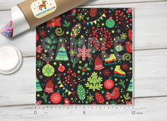 Christmas Holiday Pattern Printed Vinyl/ Indoor Vinyl/ Outdoor Vinyl/ Heat Transfer Vinyl-601