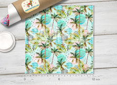 Green Tropical Leaves Patterned HTV 642