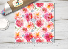 Watercolor Bloom flowers Patterned HTV-386