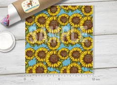 Leopard Sunflowers Patterned HTV 1177