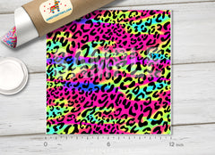 Rainbow Leopard Patterned HTV 1193