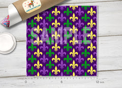 Mardi Gras Fleur De Lis Patterned HTV 1169