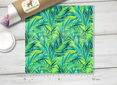 Watercolor Tropical green leaves Patterned HTV 439