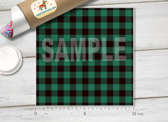 Green Plaid Patterned Adhesive Vinyl 331