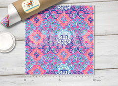 Lilly P Inspired Damask Patterned Heat Transfer Vinyl-L018