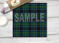 Green Check Plaid Patterned HTV 566