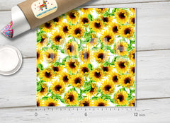 Watercolor Yellow Sunflowers Printed HTV-799