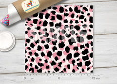 Pink Leopard pattern Printed HTV-857
