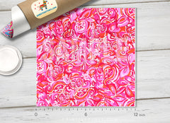 Lilly P Inspired Pink Floral Patterned HTV-L082
