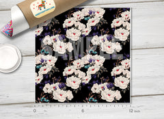 Watercolor Winter Floral Craft Patterned HTV 557