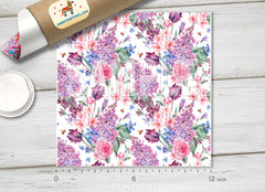 Pink Rose flowers Patterned HTV 1153