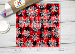 Snowflake Plaid Patterned HTV 1391
