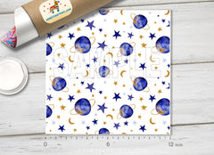 Planet Stars Moon Galaxy Space Patterned HTV 1346