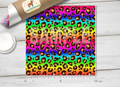 Rainbow Leopard Patterned HTV 1057