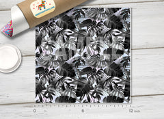 Black Pink Palm Tree Patterned HTV 1255