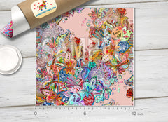 Watercolor Floral Bohemian Patterned HTV- 908