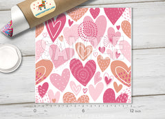 Romantic Love Heart Printed Vinyl/ Indoor Vinyl/ Outdoor Vinyl/ Heat Transfer Vinyl-348 - Printive Vinyl | Patterned Vinyl