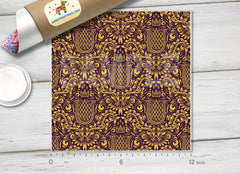 Golden Damask Patterned HTV 506