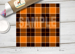 Orange Check Plaid Patterned HTV 567
