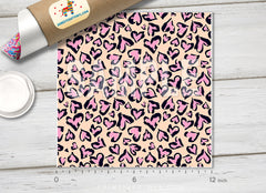 Pink Heart Leopard Patterned HTV 1147