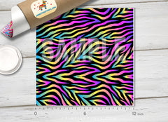 Rainbow Zebra Patterned HTV 1045