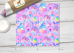 Unicorn, Rainbow, Ice cream, Patterned HTV-865