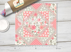 Floral patchwork Printed Vinyl/ Indoor Vinyl/ Outdoor Vinyl/ Heat Transfer Vinyl-659 - Printive Vinyl | Patterned Vinyl