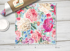 Floral Patterned Adhesive Vinyl 475 - Donkey Craft Vinyl