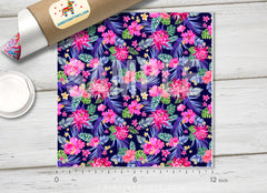Tropical Hibiscus Palms Daisies Patterned HTV 965