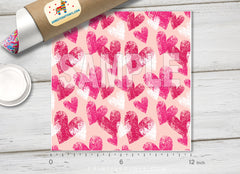 Pink grunge hearts Printed Vinyl/ Indoor Vinyl/ Outdoor Vinyl/ Heat Transfer Vinyl-347 - Printive Vinyl | Patterned Vinyl