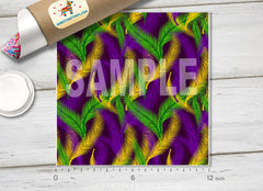 Mardi gras Feather Patterned HTV 1167