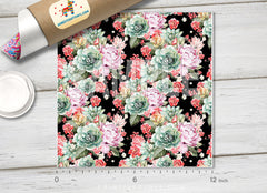 Peony Flowers Roses Patterned HTV 395