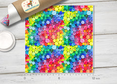 Watercolor Rainbow Dots Pattern Printed HTV 488