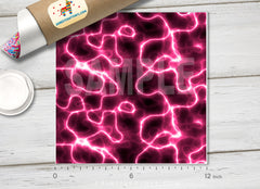 Hot Pink Electricity Lightning Patterned HTV 411