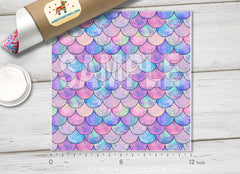 Mermaid Scale Wave Patterned Vinyl/ Indoor / Outdoor/ Heat Transfer Vinyl- 927 - Printive Vinyl | Patterned Vinyl